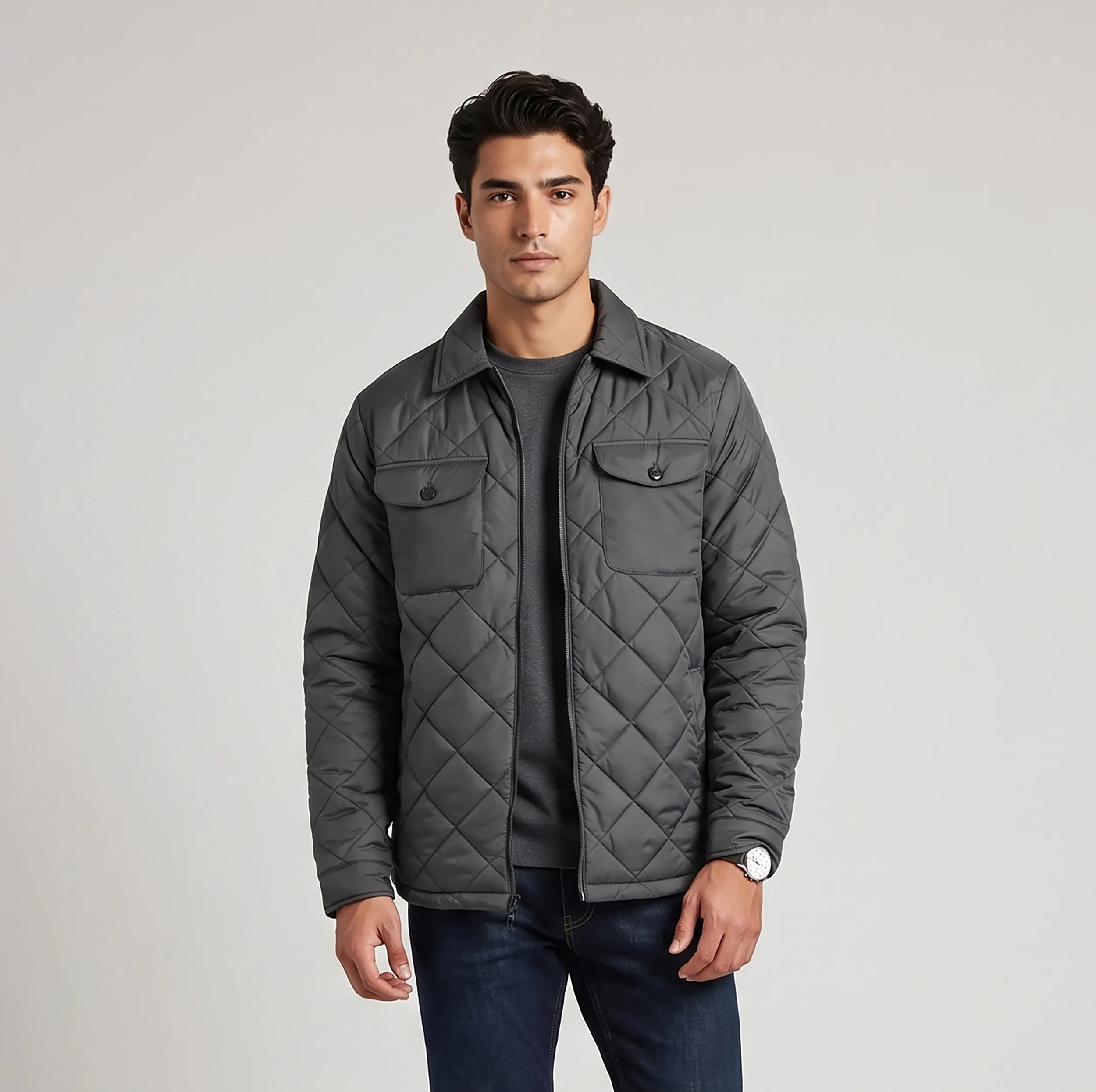 کاپشن کوتاه مردانه دیجی استایل اسنشیال زیپی مدل 08