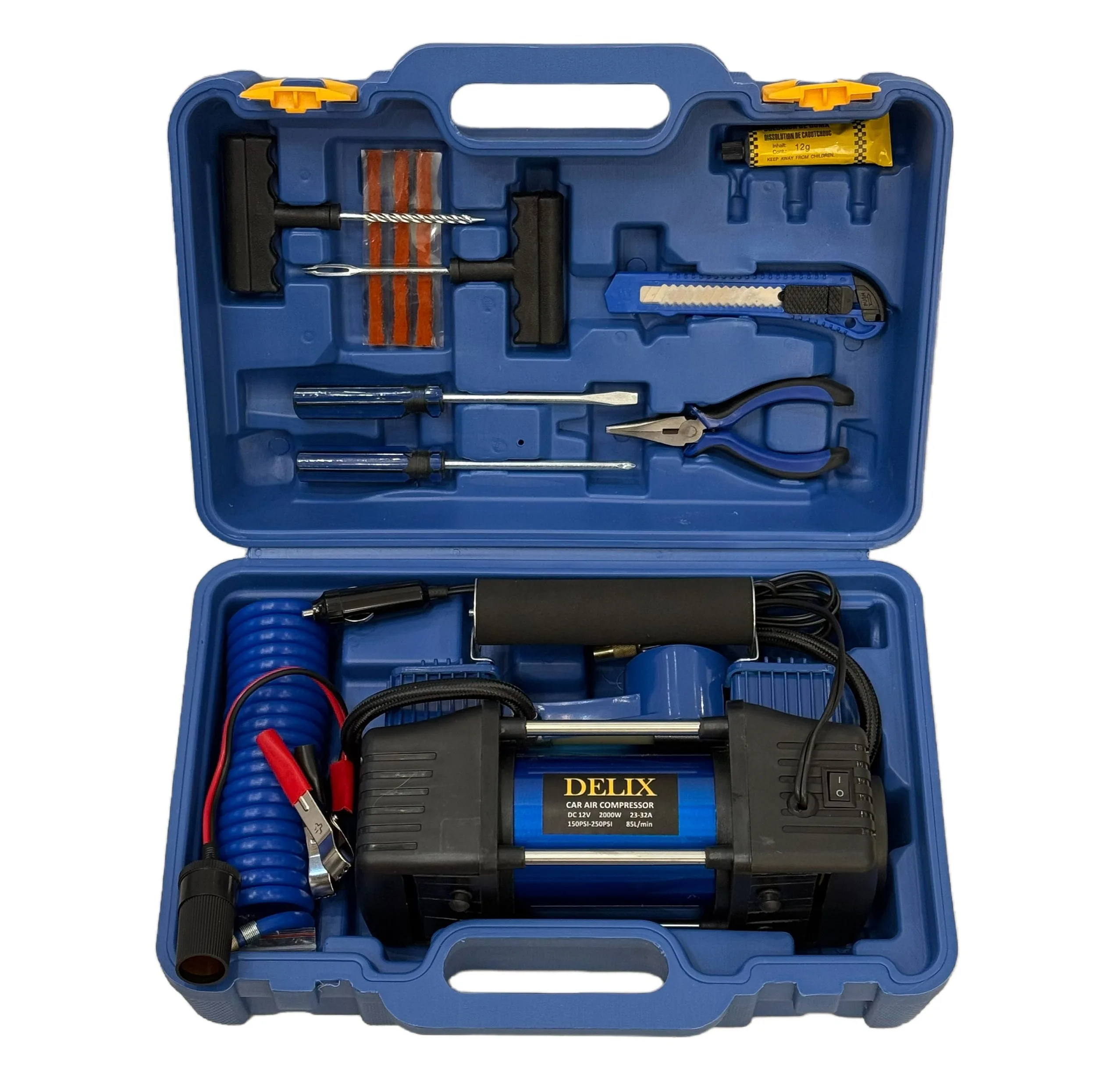 پمپ باد فندکی ۲۰۰۰ وات با حداکثر فشار ۲۵۰ پی اس آی دلیکس کد BLU2000W