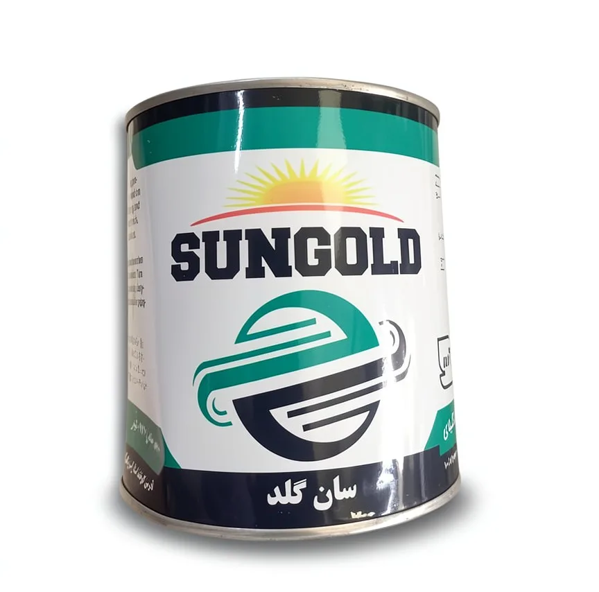 رنگ روغنی نیمه براق سفید سان گلد کد 200 وزن 1 کیلوگرم مناسب برای سطوح فلزی و چوبی