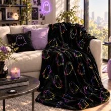 پتو مسافرتی 1 نفره مدل روح سایز 160×220 سانتی‌متر