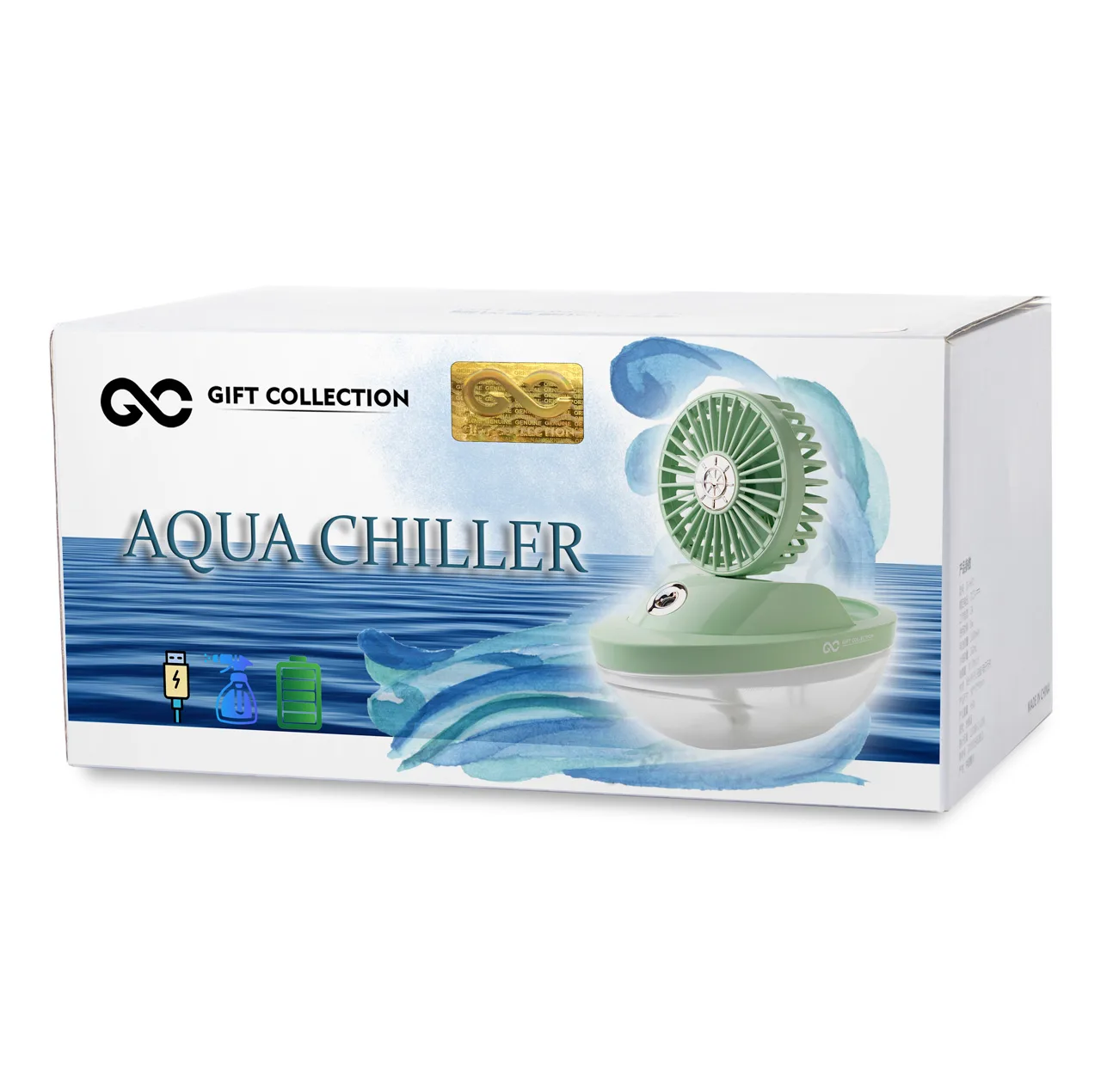 پنکه شارژی گیفت کالکشن مدل aqua ظرفیت 2000 میلی آمپر ساعت