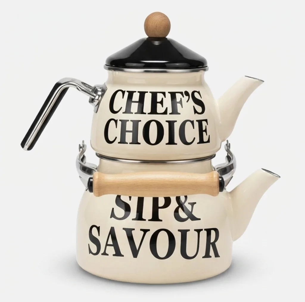 ست کتری و قوری شاهین مدل CHEF گنجایش کتری 2.1 لیتر و گنجایش قوری 1.1 لیتر