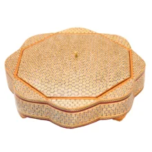شکلات خوری خاتم کاری صنایع دستی فاخر مدل تک درب طرح گلی کد HQGold1d4in28