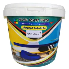 رنگ اکریلیک سفید مات مرمرفام کد 301 وزن 10 کیلوگرم