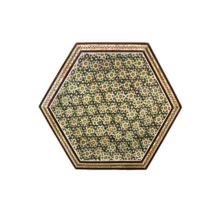 جعبه جواهرات خاتم کاری طرح 8 ضلعی کد 17154O2f2