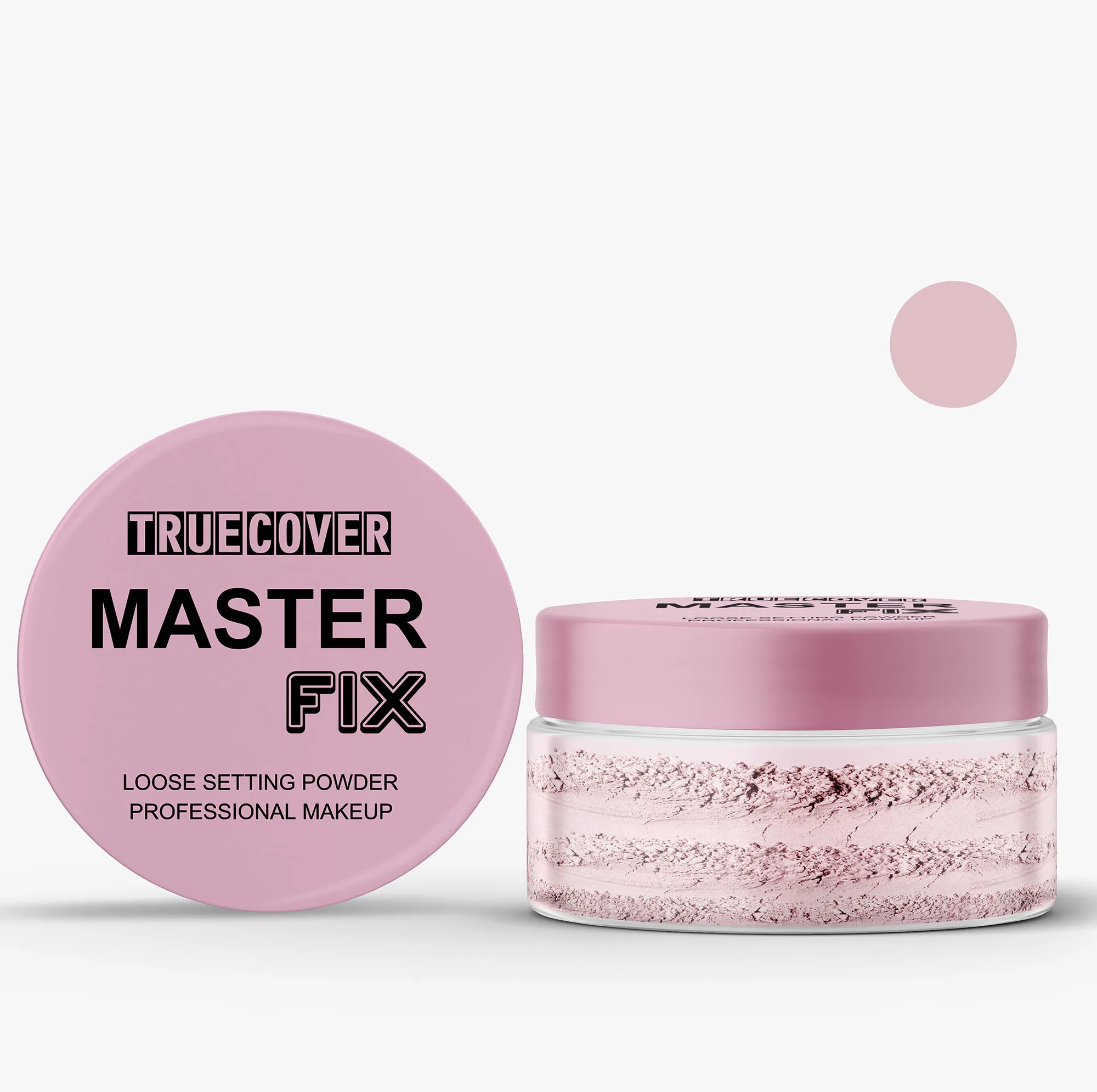 پودر فیکس تروکاور مدل master fix وزن 100 گرم، مناسب برای آرایشهای طولانیمدت، با جلوه رنگ بنفش و سازگار با پوستهای ترکیبی