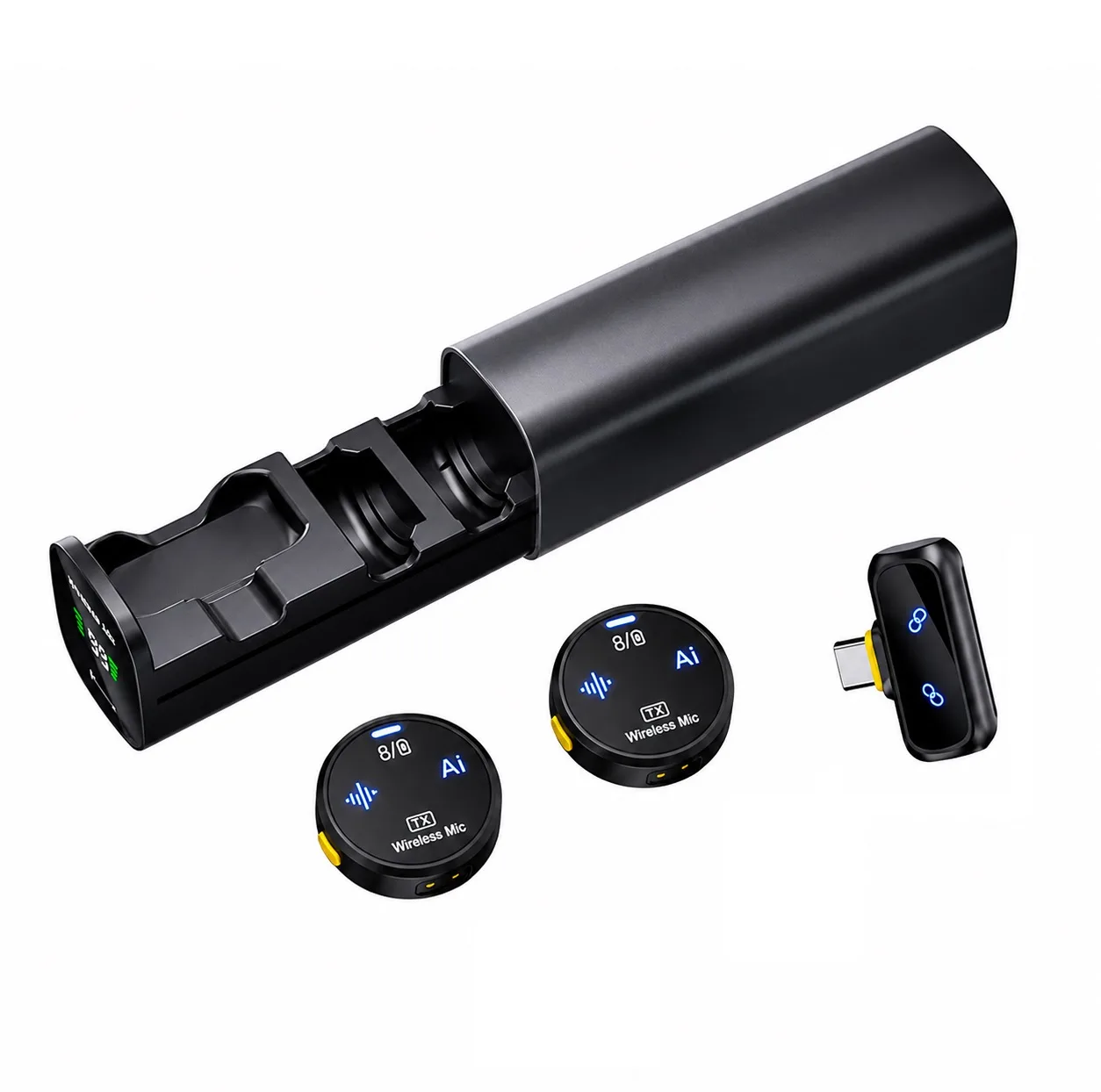 ست میکروفن بی سیم مدل PD-WM64 با درگاه اتصال تایپ سی و لایتنینگ