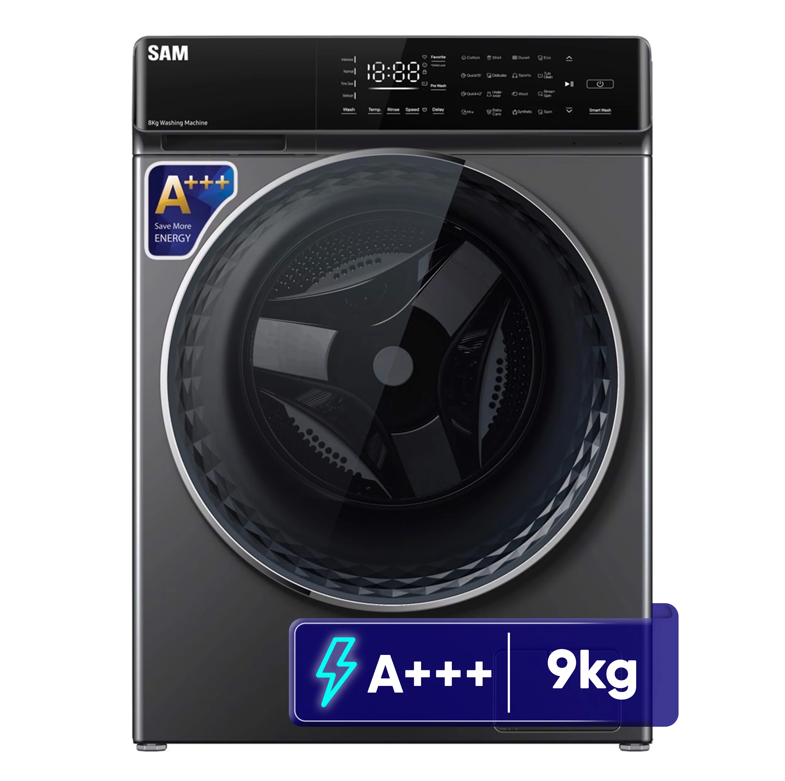 ماشین لباسشویی 9 کیلوگرم اتوماتیک سام مدل DD-P1485/IN