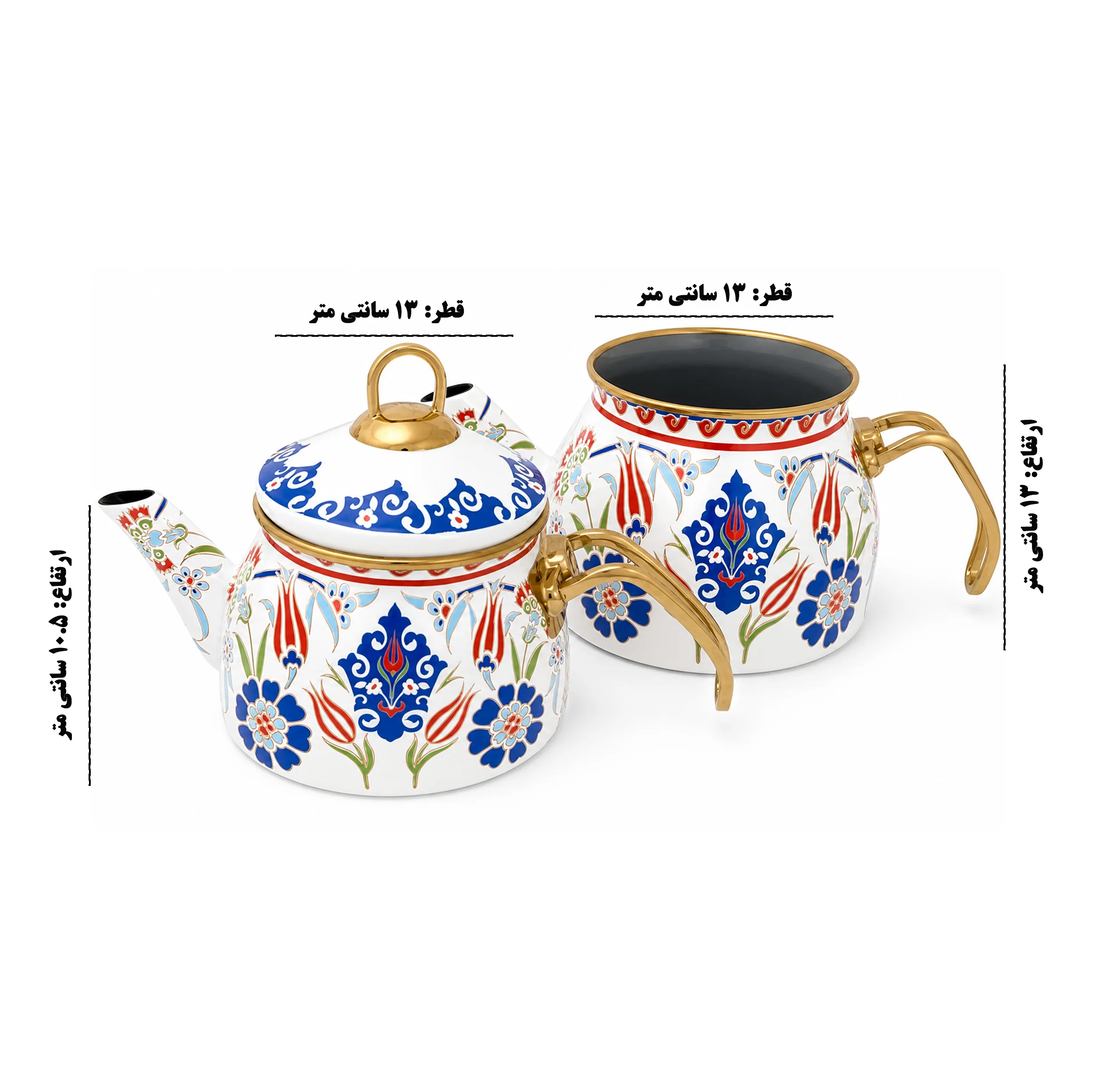 ست کتری و قوری پرهوم مدل Mavi-Gul گنجایش کتری 2.1 لیتر گنجایش قوری 1 لیتر