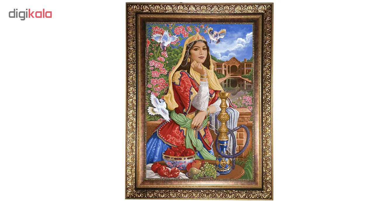 تابلو فرش ماشینی نقش نگار رضوی طرح دختر ایرانی کد 1175KC
