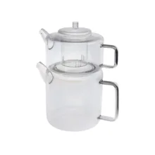 ست کتری و قوری مدل شیشه ای کد prx-2+1.2