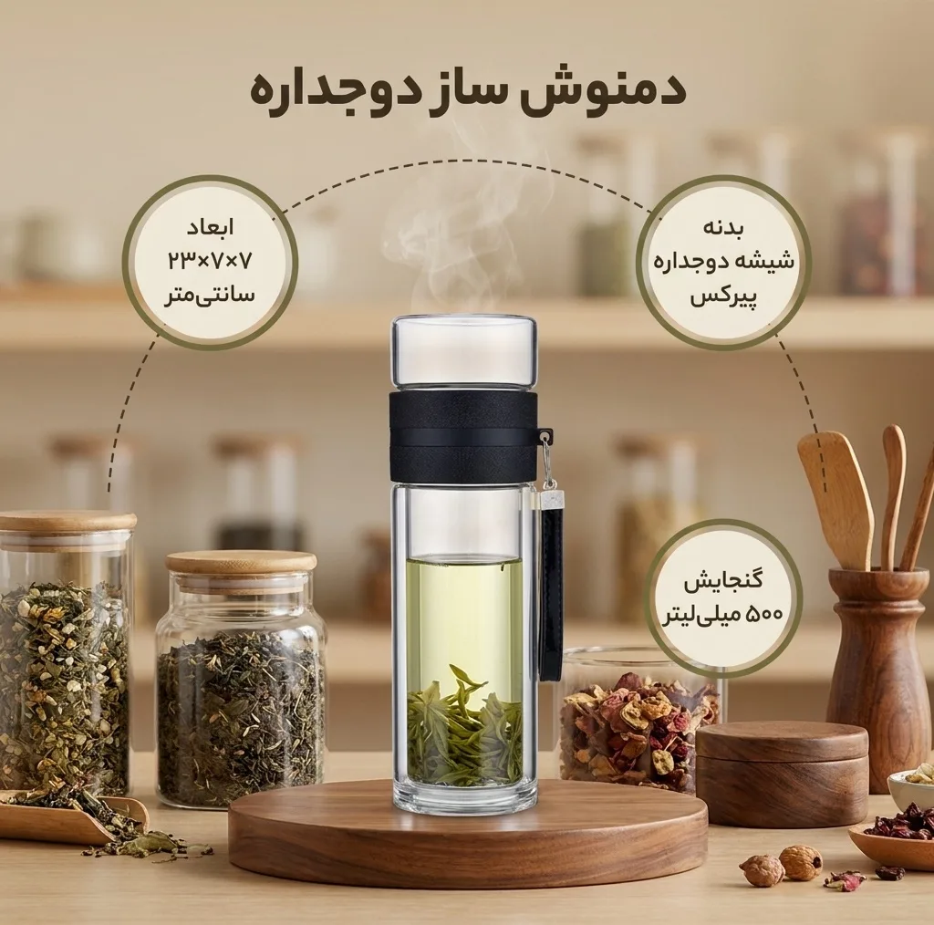 دمنوش ساز مدل دوجداره