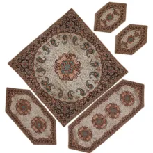 ست 5 تکه رومیزی ترمه کد 4053
