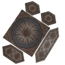 ست 5 تکه رومیزی ترمه کد 4050
