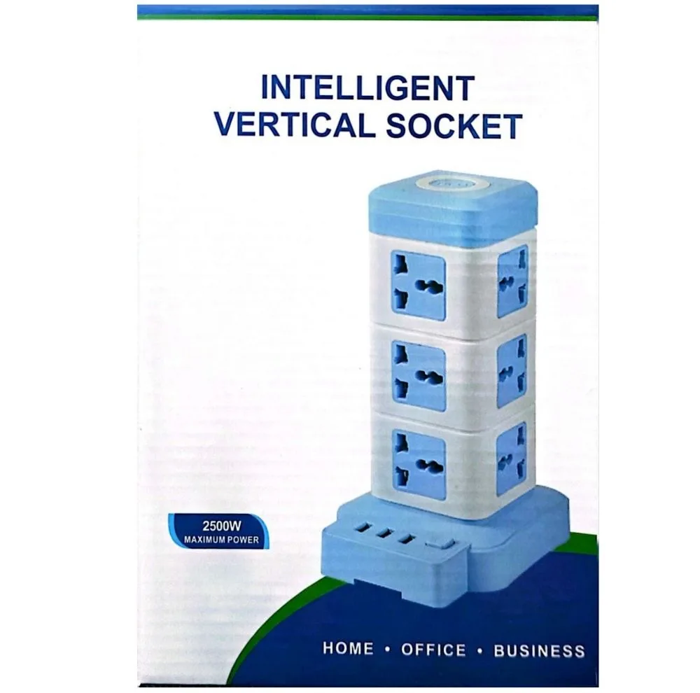 چندراهی برق ایستاده هوشمند ۲۵۰۰ وات مدل Intelligent Vertical Socketبرج با شارژر USB و وایرلس