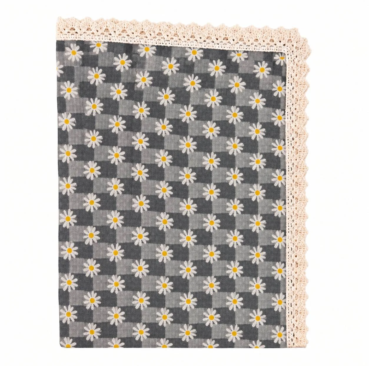رومیزی مدل چهارخانه بابونه کد 03 سایز 250×140 سانتی‌متر