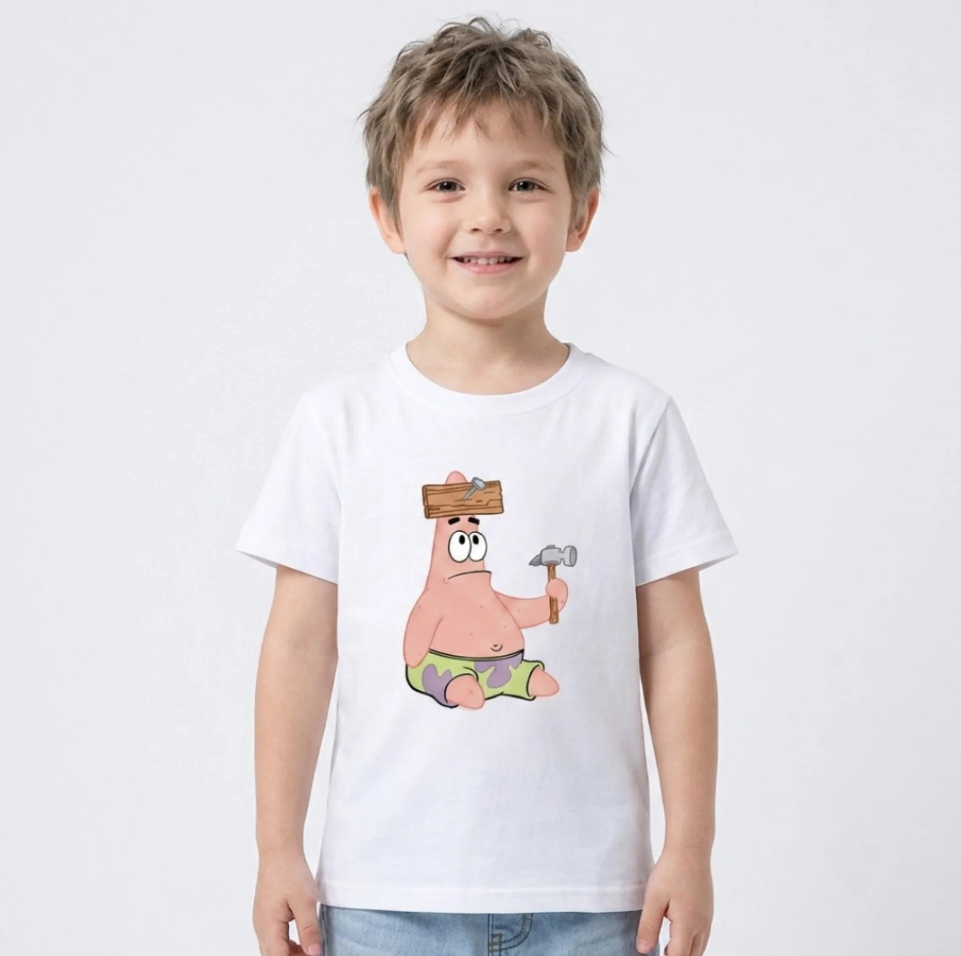 تی شرت بچگانه مدل نخ پنبه طرح پاتریک کد P1