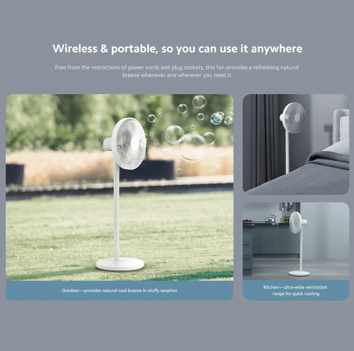 پنکه شارژی شیائومی مدل Xiaomi Smart Standing Fan 2 Pro ظرفیت 2800 میلی آمپر ساعت