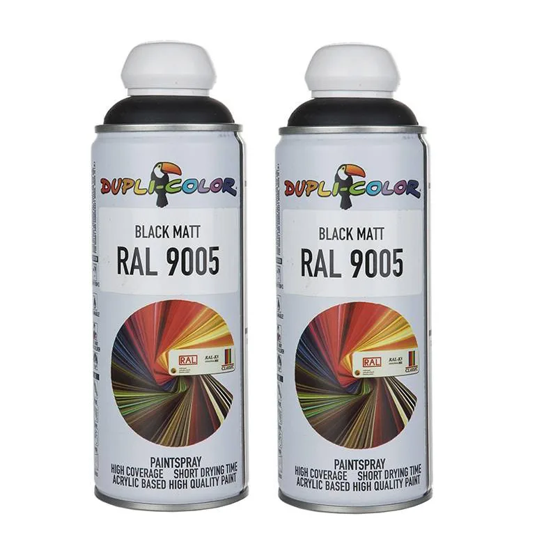 اسپری رنگ مشکی مات دوپلی کالر مدل RAL 9005 حجم 400 میلی لیتر بسته 2 عددی