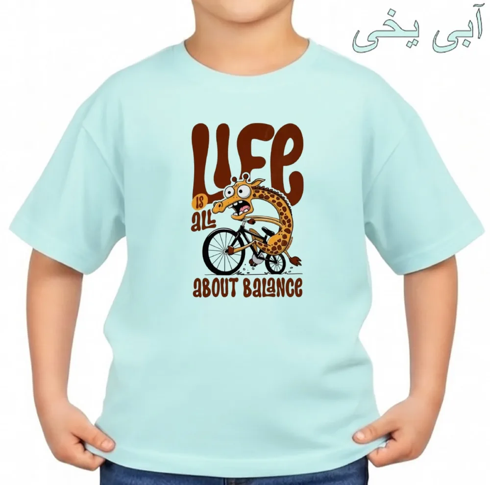 تی‌شرت آستین کوتاه بچگانه مدل زرافه کد v19