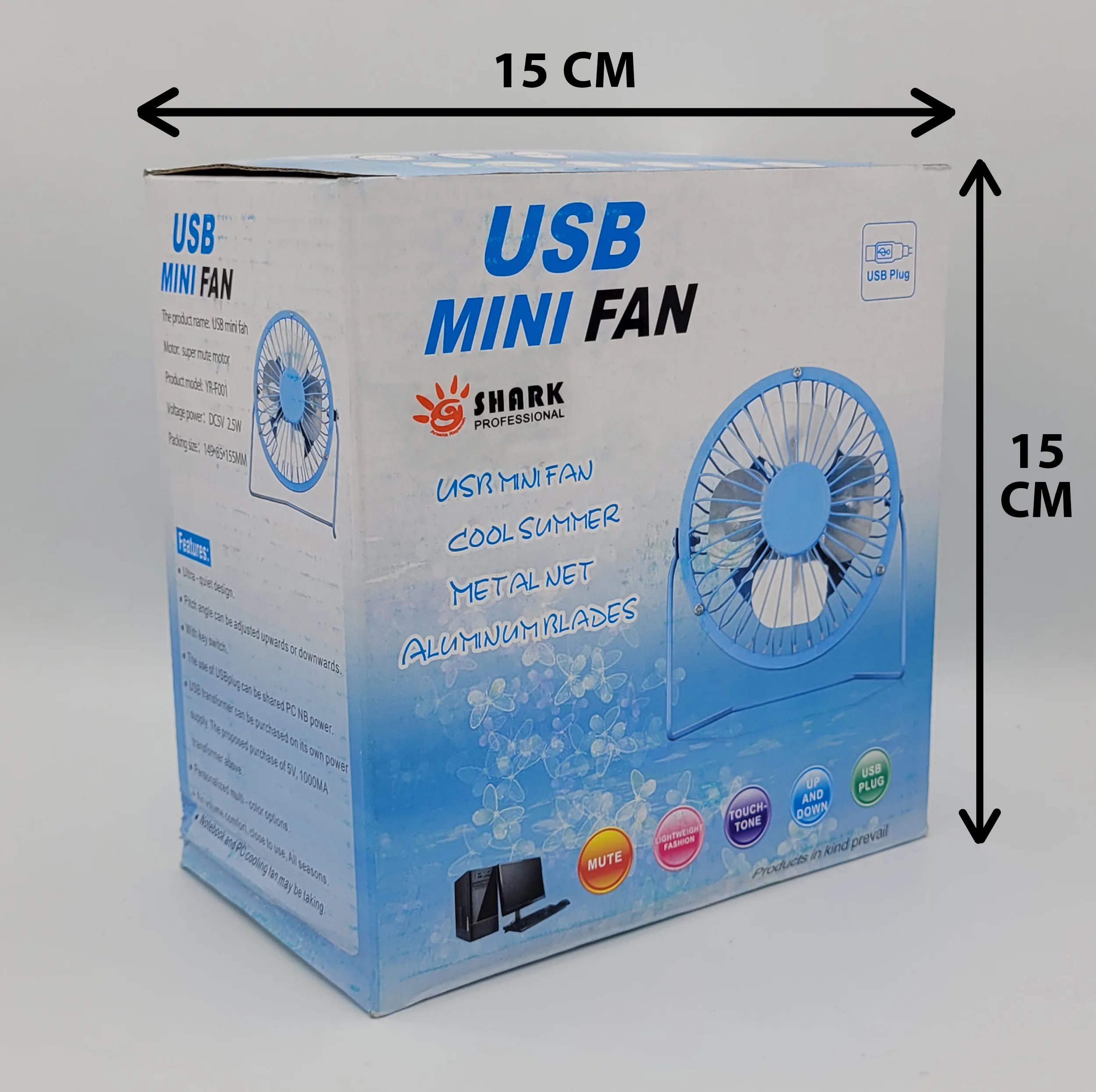 پنکه رومیزی USB شارک مدل SMALL-13CM فلزی