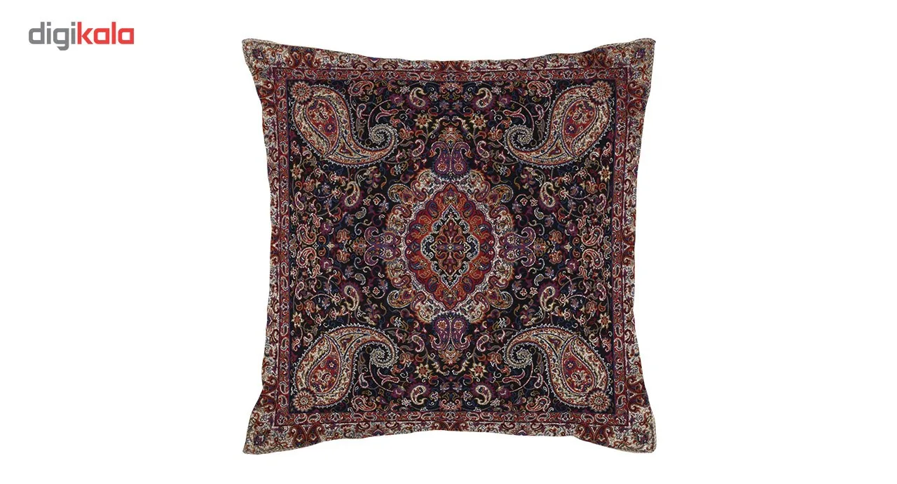 روکش کوسن ترمه ابریشمی طرح سالار مشکی لمه دار مدل 12-29