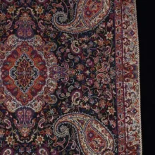 روکش کوسن ترمه ابریشمی طرح سالار مشکی لمه دار مدل 12-29