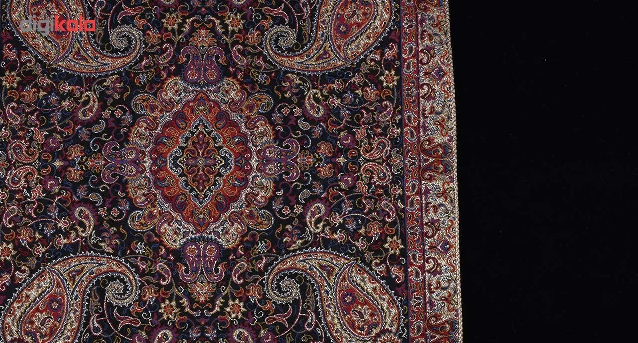 روکش کوسن ترمه ابریشمی طرح سالار مشکی لمه دار مدل 12-29
