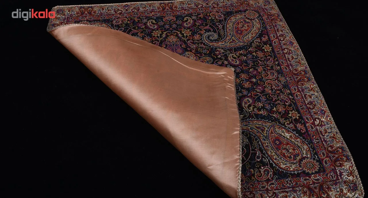 روکش کوسن ترمه ابریشمی طرح سالار مشکی لمه دار مدل 12-29