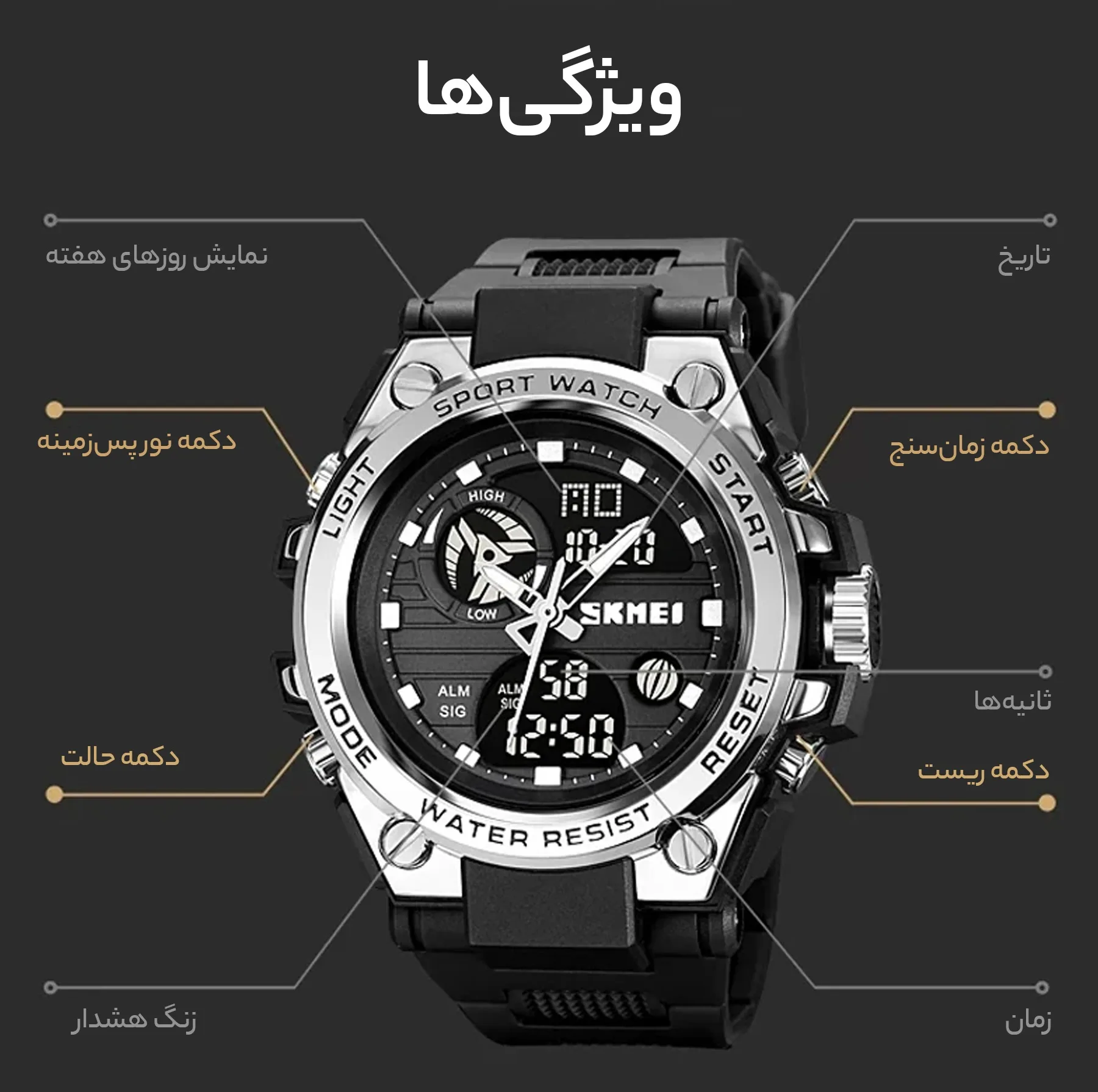 ساعت مچی عقربهای مردانه اسکمی مدل 2031 SI