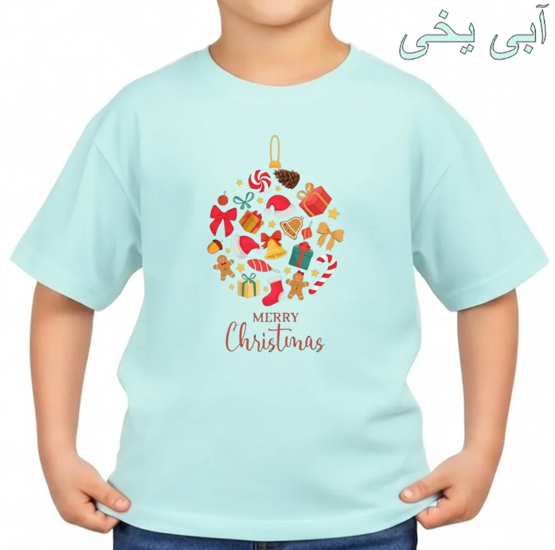 تیشرت آستین کوتاه بچگانه مدل کریسمسی کد p19