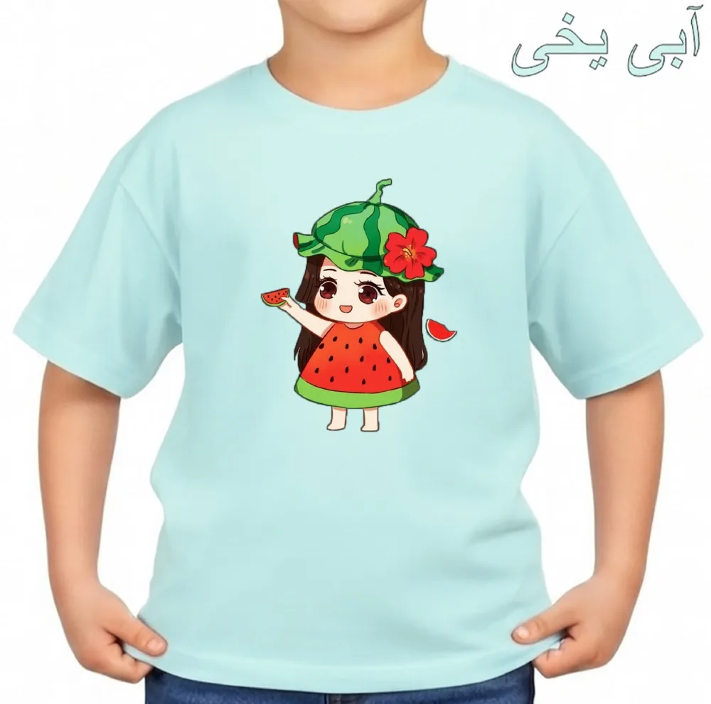تی‌شرت آستین کوتاه بچگانه مدل دخترک یلدایی کد v43