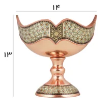 کشکول خاتم کاری مسی مدل ساده کد 13