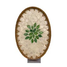سینی حصیری مدل بیضی مجموعه 3 عددی