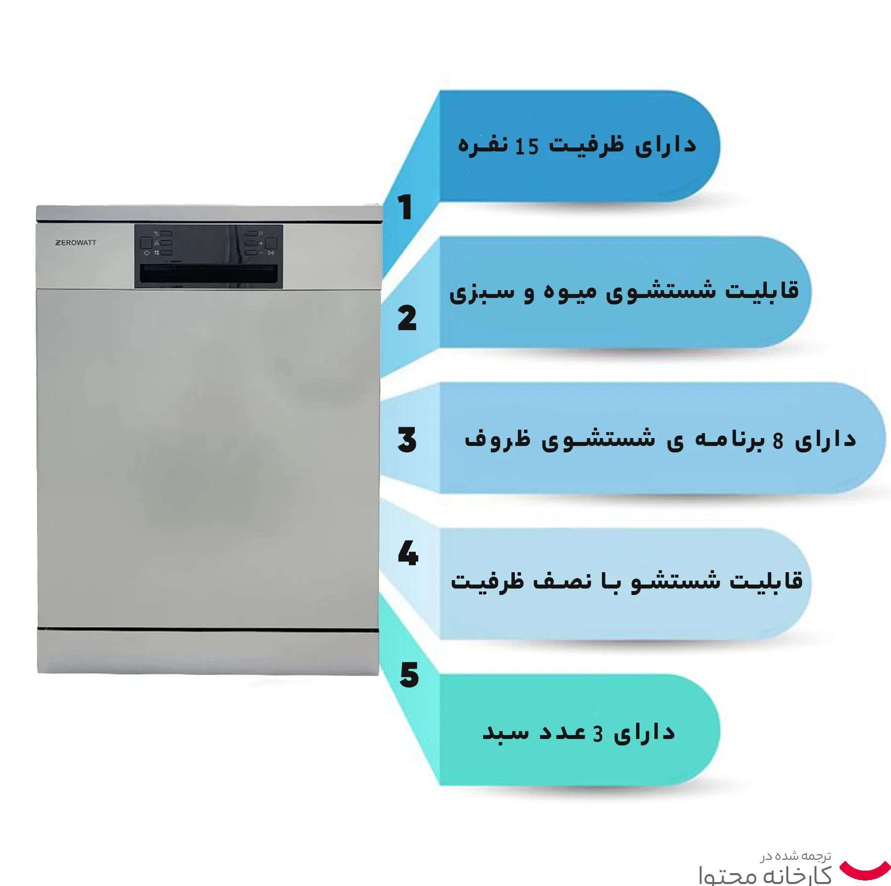ماشین ظرفشویی زیرووات مدل FCD 3550 S