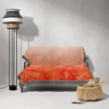 شال مبل و تخت خانه مسعود مدل مخمل ریشه دار کد 001 سایز 170x140 سانتی‌ متر
