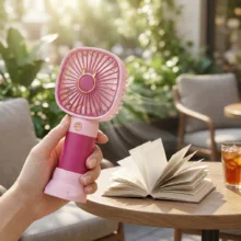 پنکه‌ رومیزی شارژی مدل همراه 3 حالته پایه دار کد Square Mini Cooling Fan