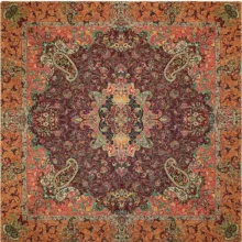 رومیزی ترمه ابریشمی خانه ترمه ایران طرح چهلستون ممتاز 6498 سایز 100 × 100