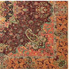 رومیزی ترمه ابریشمی خانه ترمه ایران طرح چهلستون ممتاز 6498 سایز 100 × 100
