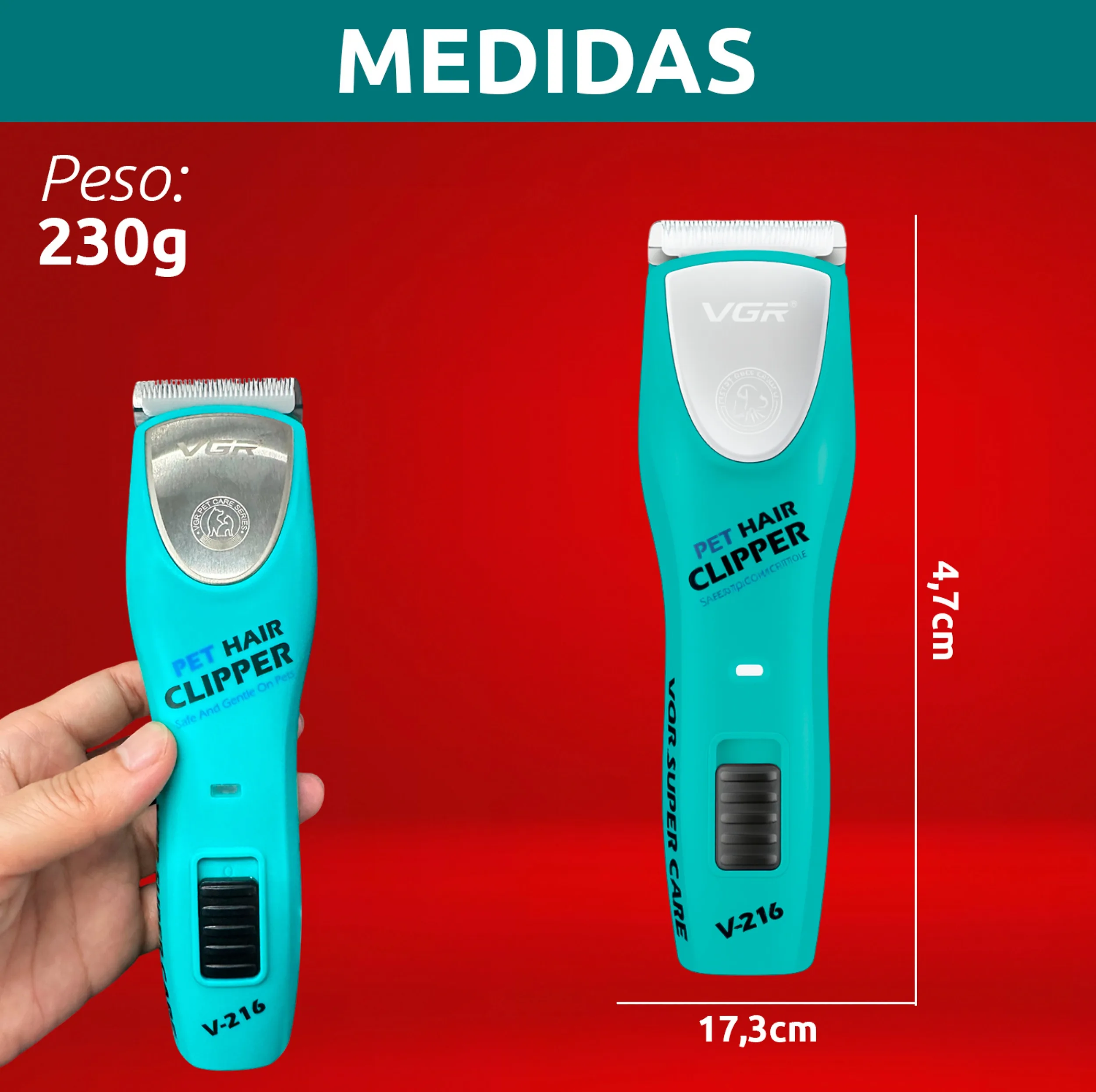 ماشین اصلاح موی حیوانات وی جی ار مدل V-216
