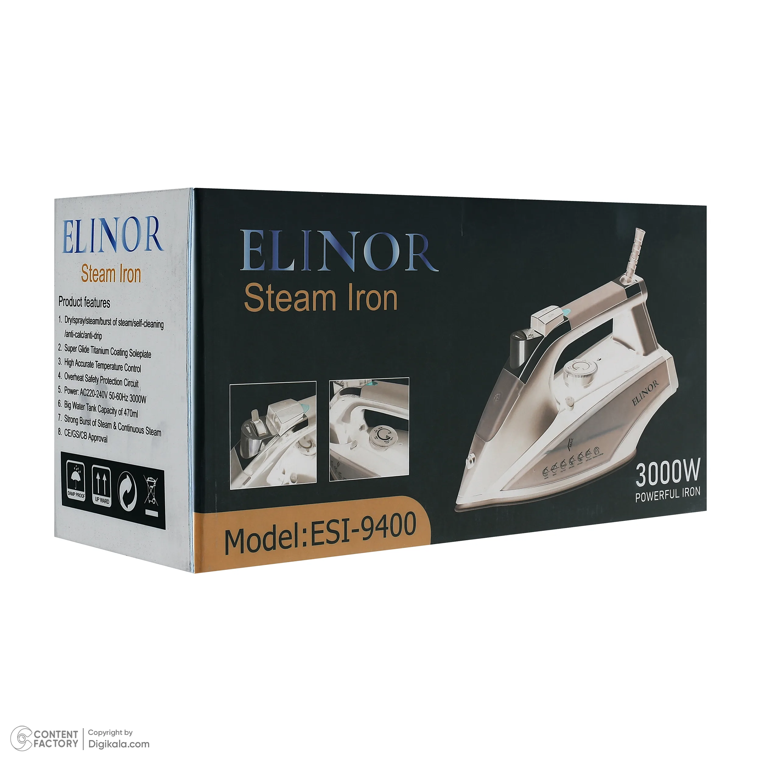 اتو بخار 3000 وات الینور مدل ESI-9400