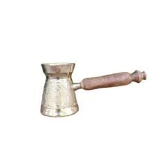 قهوه جوش مدل دسته چوبی طرح قلم کاری شده