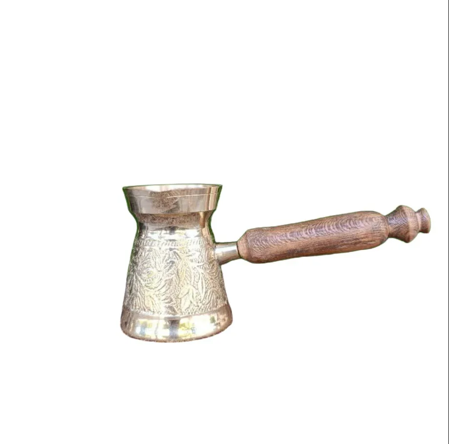 قهوه جوش مدل دسته چوبی طرح قلم کاری شده
