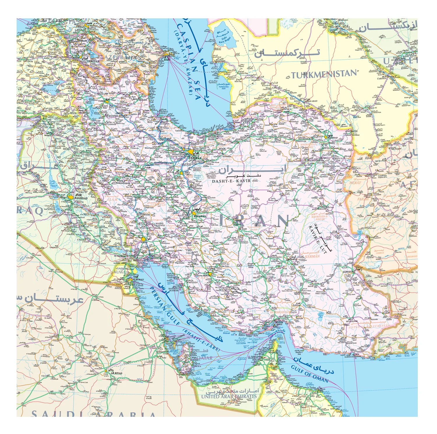 نقشه راهنمای خاورمیانه انتشارات گیتاشناسی نوین کد 1372 RO