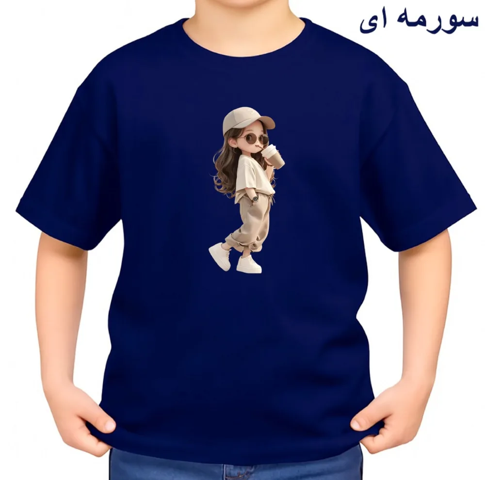 تی‌شرت آستین کوتاه بچگانه مدل دخترک اسپرت کد v3