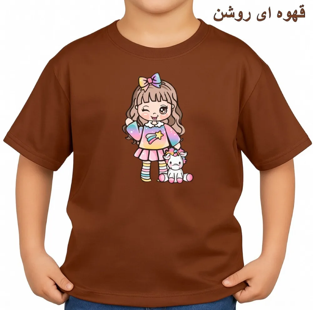 تی‌شرت آستین کوتاه بچگانه مدل یونیکورن کد v4