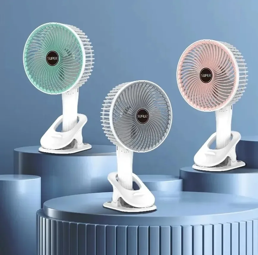 پنکه شارژی مدل Circulation Clamp Fan ظرفیت 1200 میلی آمپر ساعت