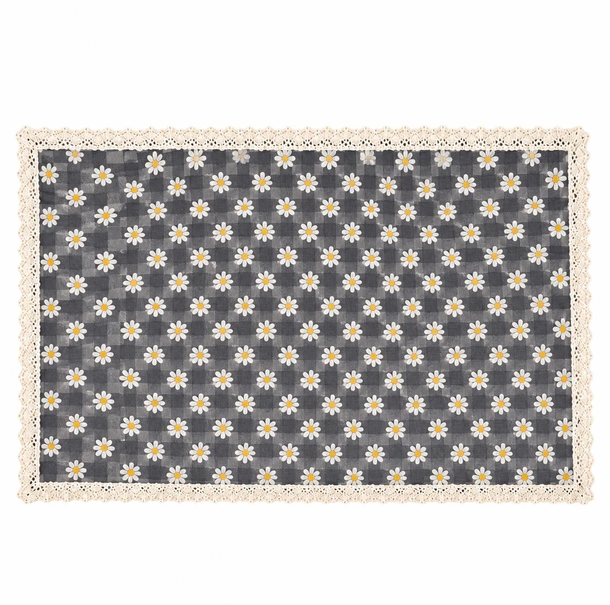رومیزی مدل چهارخانه بابونه کد 04 سایز 300×140 سانتیمتر