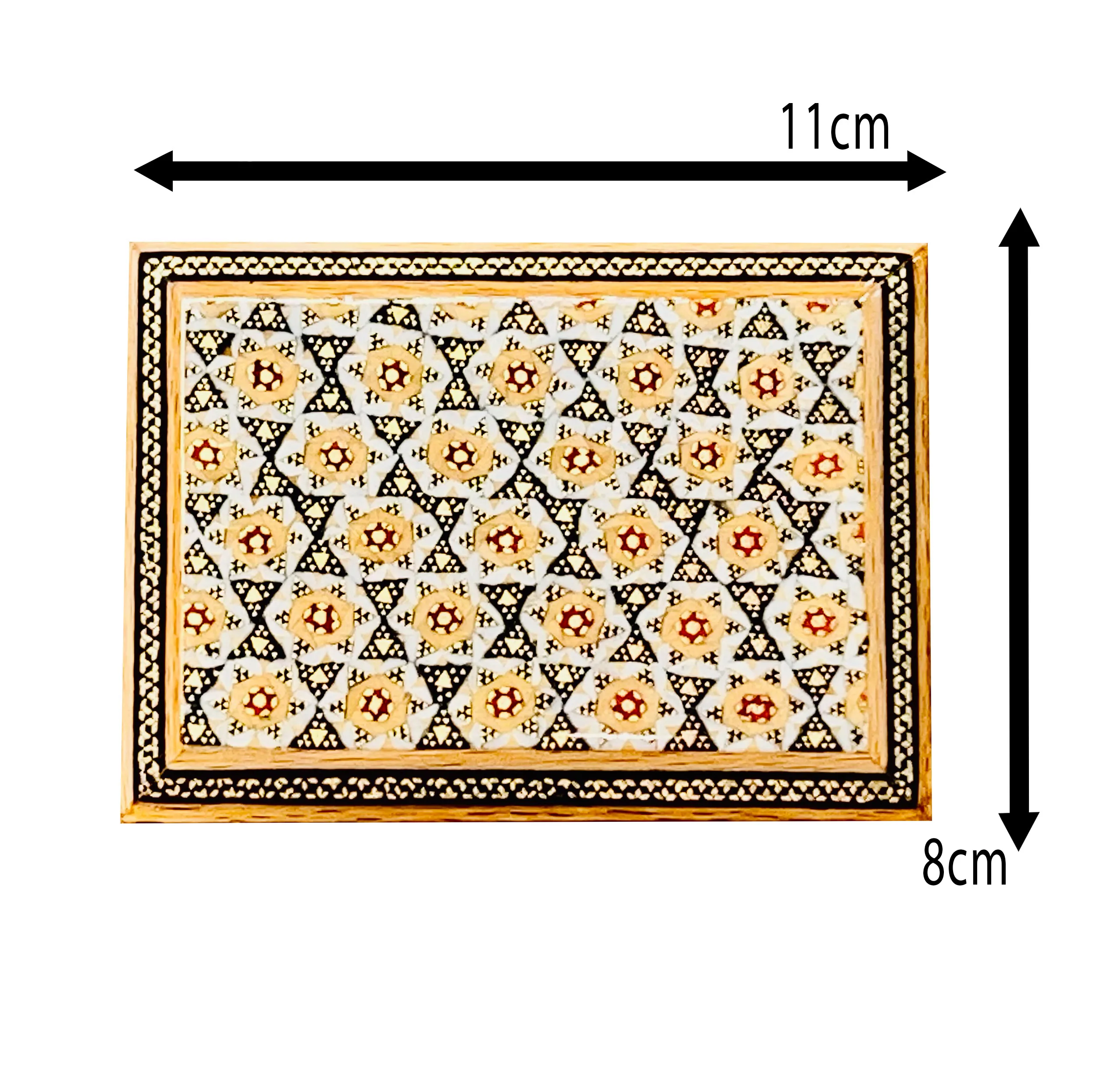 جا کارتی خاتم کاری چوبی صنایع دستی فاخر مدل درب دار ممتاز کد 11p8