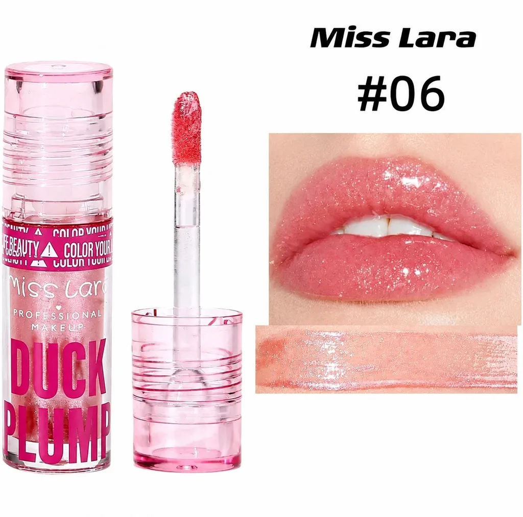 برق لب مایع حجم دهنده میس لارا مدل DUCK PLUMP با شماره رنگ 6 و جلوه اکلیلی